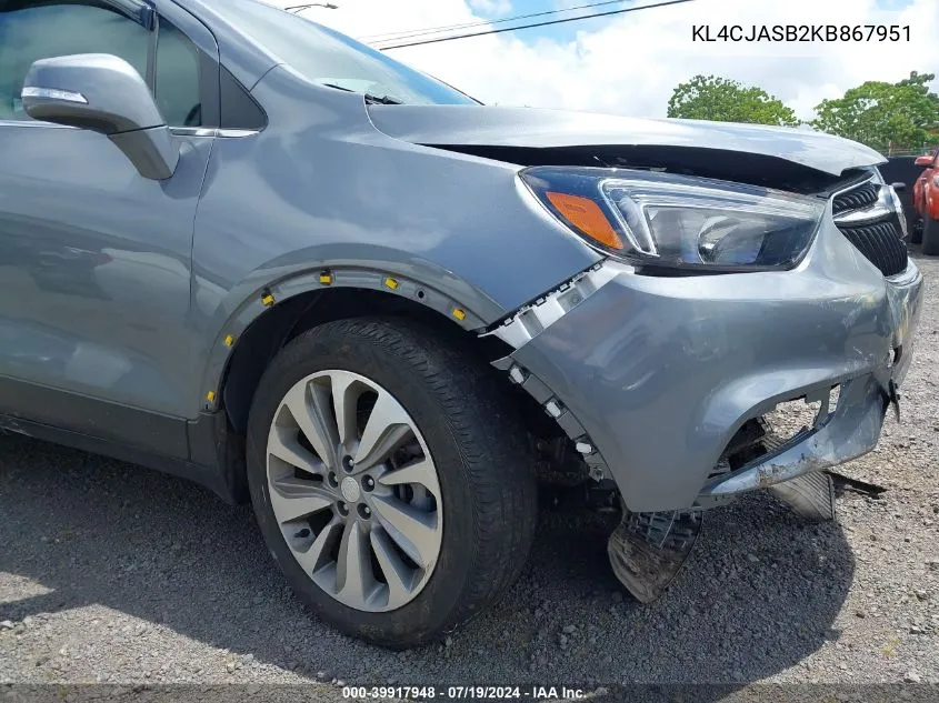 KL4CJASB2KB867951 2019 Buick Encore Fwd Preferred