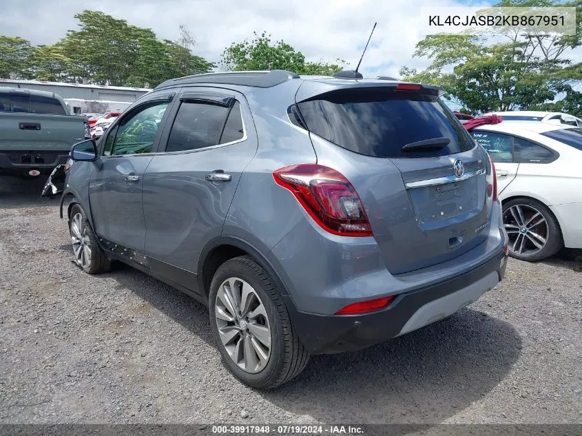 KL4CJASB2KB867951 2019 Buick Encore Fwd Preferred