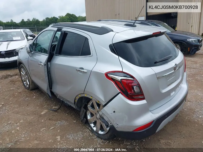 2019 Buick Encore Essence VIN: KL4CJGSM0KB700928 Lot: 39947968