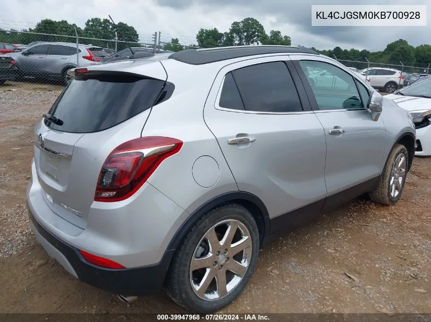 2019 Buick Encore Essence VIN: KL4CJGSM0KB700928 Lot: 39947968