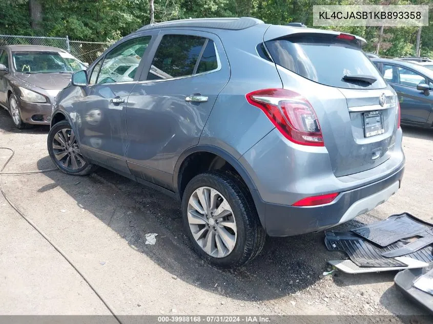 2019 Buick Encore Fwd Preferred VIN: KL4CJASB1KB893358 Lot: 39988168