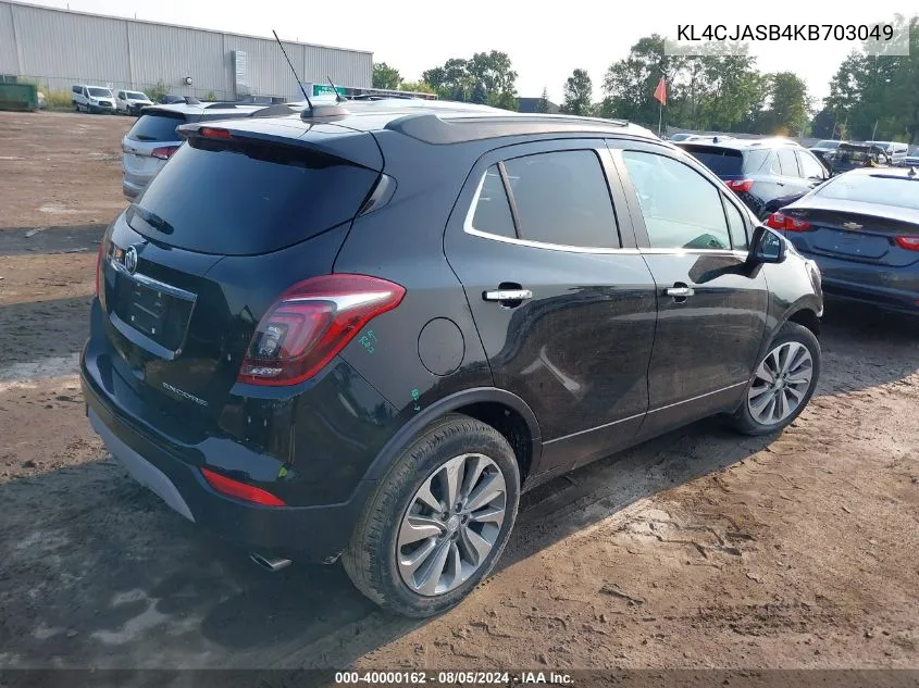 2019 Buick Encore Fwd Preferred VIN: KL4CJASB4KB703049 Lot: 40000162