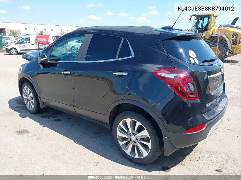 KL4CJESB8KB794012 2019 Buick Encore Awd Preferred