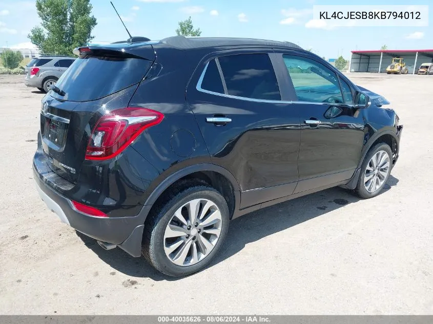 KL4CJESB8KB794012 2019 Buick Encore Awd Preferred