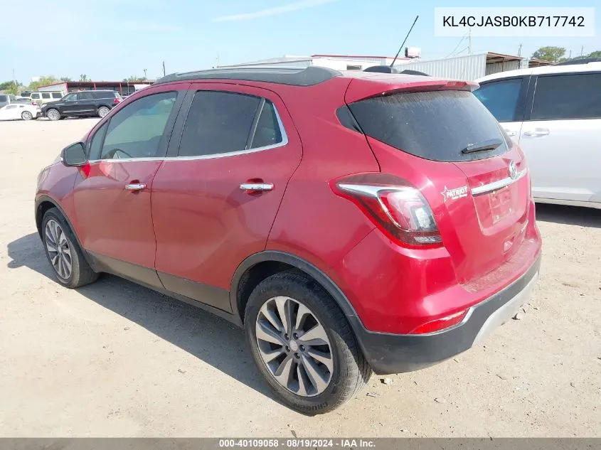 KL4CJASB0KB717742 2019 Buick Encore Fwd Preferred