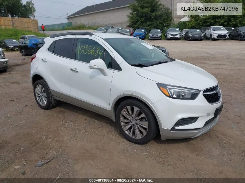 2019 Buick Encore Preferred VIN: KL4CJASB2KB747096 Lot: 40136684