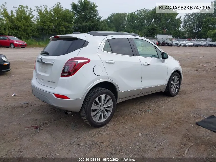 2019 Buick Encore Preferred VIN: KL4CJASB2KB747096 Lot: 40136684