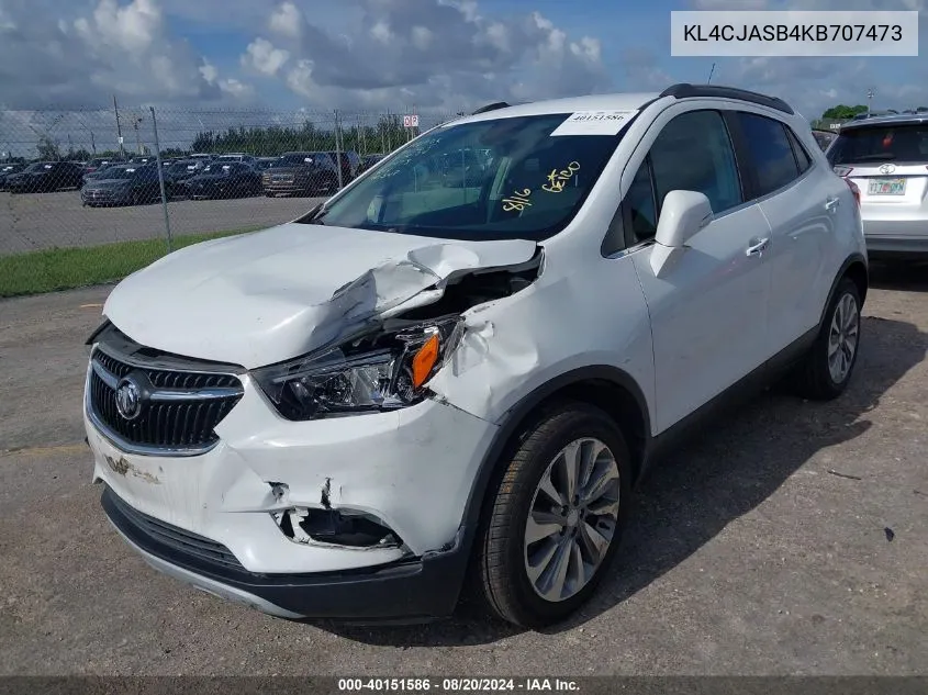 2019 Buick Encore Preferred VIN: KL4CJASB4KB707473 Lot: 40151586