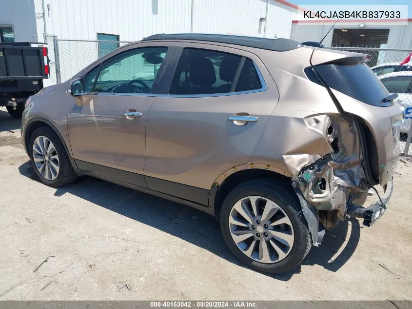 2019 Buick Encore Preferred VIN: KL4CJASB4KB837933 Lot: 40153042