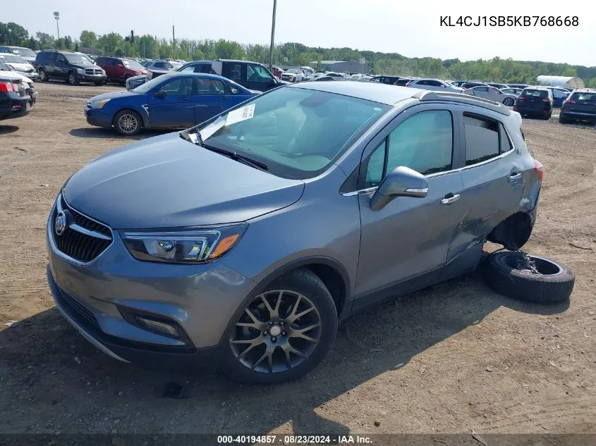 2019 Buick Encore Fwd Sport Touring VIN: KL4CJ1SB5KB768668 Lot: 40194857