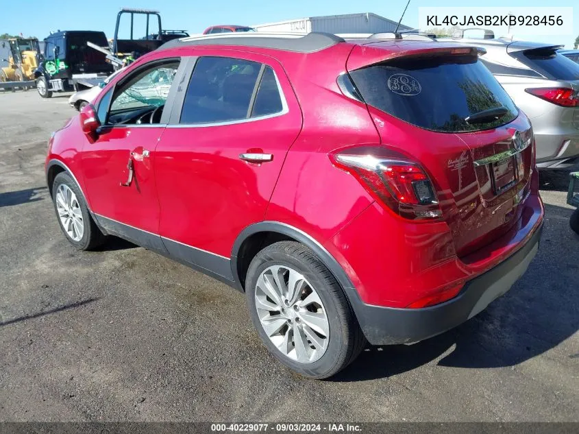 2019 Buick Encore Fwd Preferred VIN: KL4CJASB2KB928456 Lot: 40229077