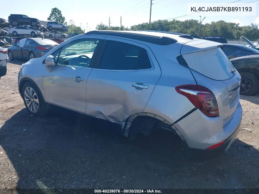 KL4CJASB7KB891193 2019 Buick Encore Fwd Preferred