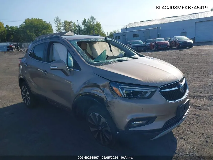 2019 Buick Encore Essence VIN: KL4CJGSM6KB745419 Lot: 40266907