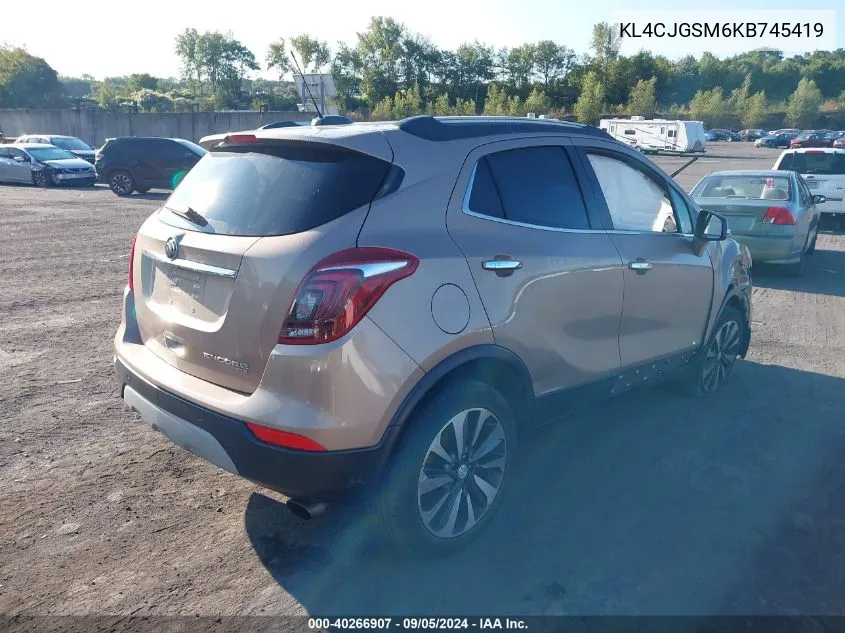 2019 Buick Encore Essence VIN: KL4CJGSM6KB745419 Lot: 40266907