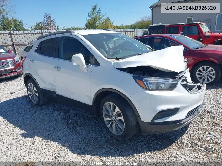 2019 Buick Encore Preferred VIN: KL4CJASB4KB826320 Lot: 40271659