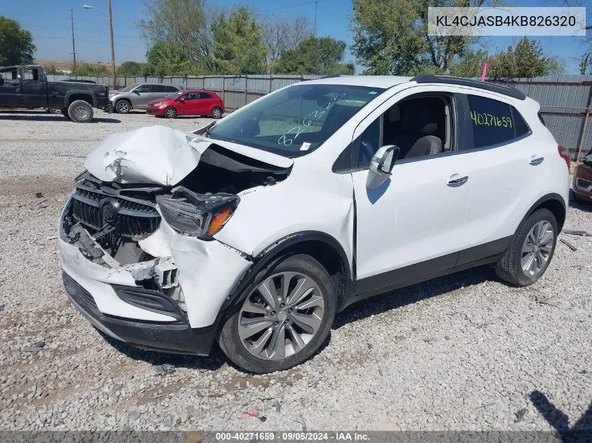 2019 Buick Encore Preferred VIN: KL4CJASB4KB826320 Lot: 40271659