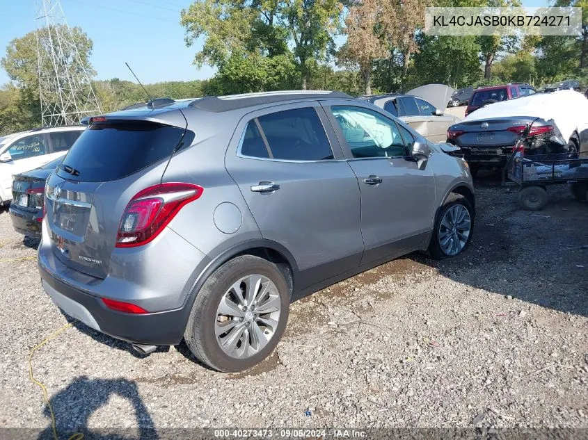 2019 Buick Encore Preferred VIN: KL4CJASB0KB724271 Lot: 40273473