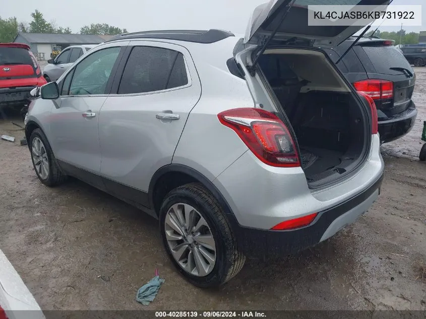 2019 Buick Encore Fwd Preferred VIN: KL4CJASB6KB731922 Lot: 40285139