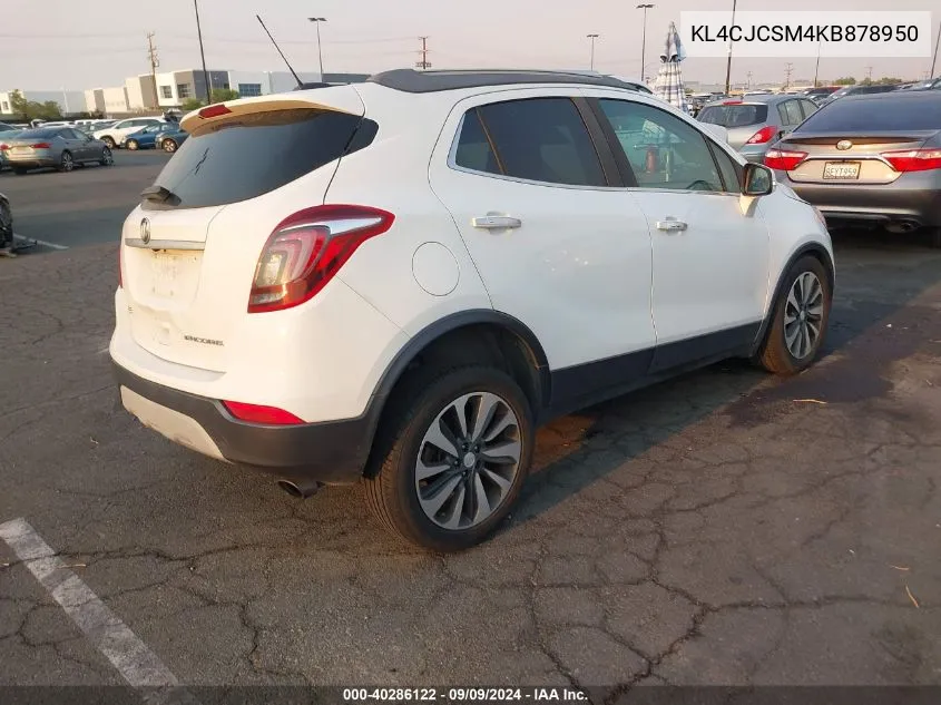 2019 Buick Encore Fwd Essence VIN: KL4CJCSM4KB878950 Lot: 40286122