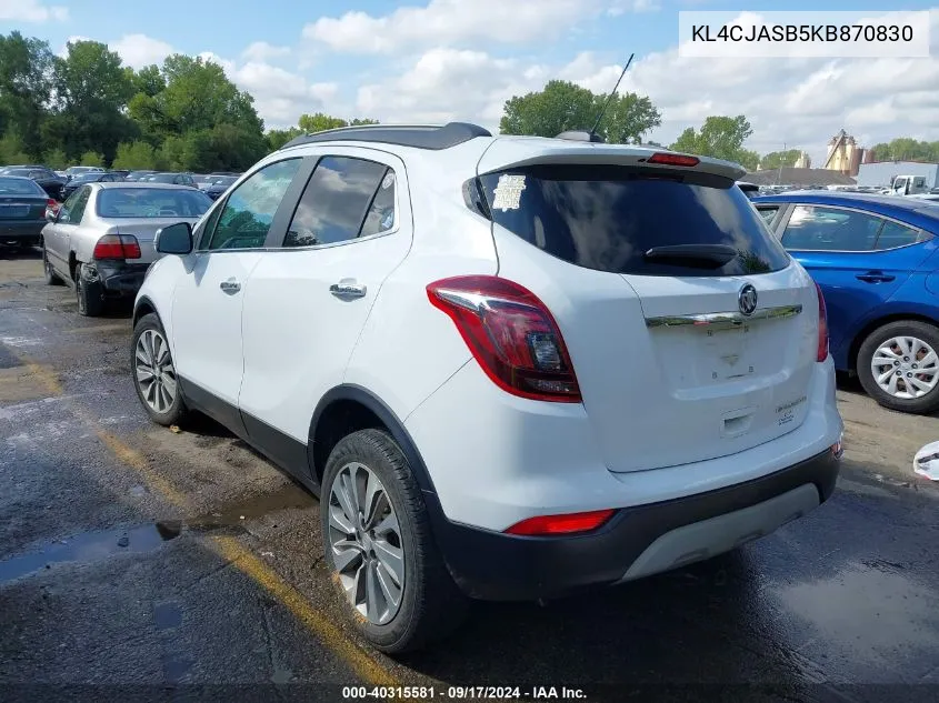 KL4CJASB5KB870830 2019 Buick Encore Fwd Preferred