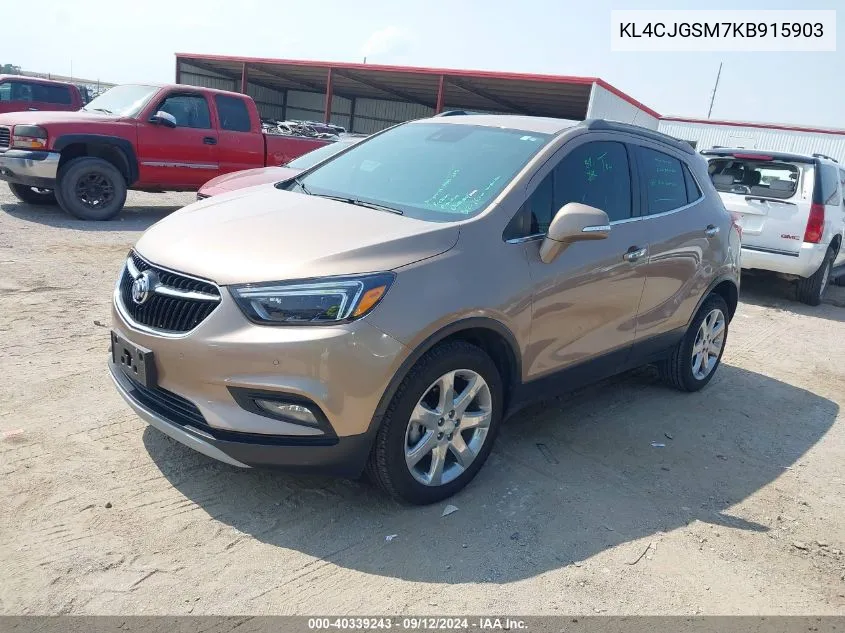 2019 Buick Encore Awd Essence VIN: KL4CJGSM7KB915903 Lot: 40339243