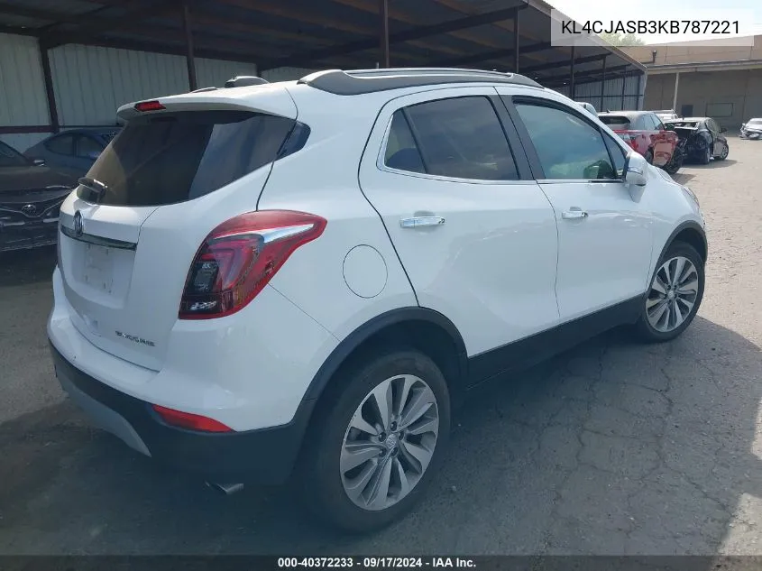 2019 Buick Encore Fwd Preferred VIN: KL4CJASB3KB787221 Lot: 40372233