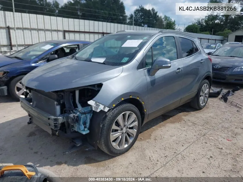 2019 Buick Encore Fwd Preferred VIN: KL4CJASB2KB881266 Lot: 40383430