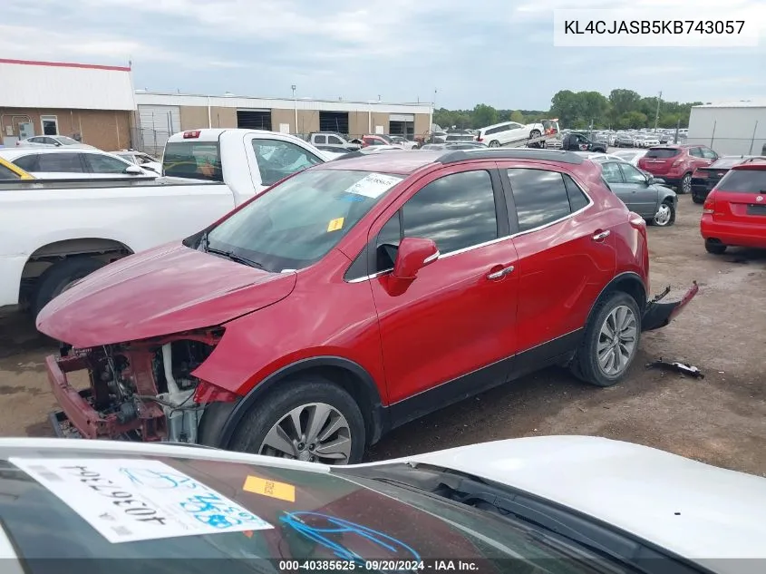 2019 Buick Encore Fwd Preferred VIN: KL4CJASB5KB743057 Lot: 40385625