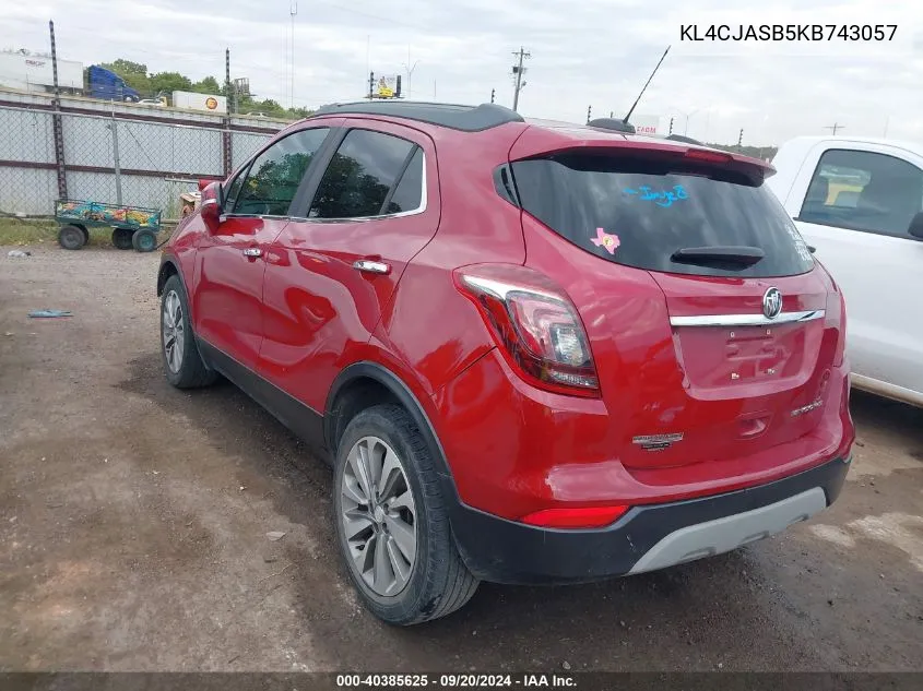 2019 Buick Encore Fwd Preferred VIN: KL4CJASB5KB743057 Lot: 40385625