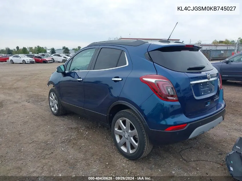 2019 Buick Encore Awd Essence VIN: KL4CJGSM0KB745027 Lot: 40430628