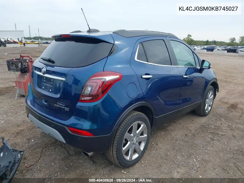 KL4CJGSM0KB745027 2019 Buick Encore Awd Essence