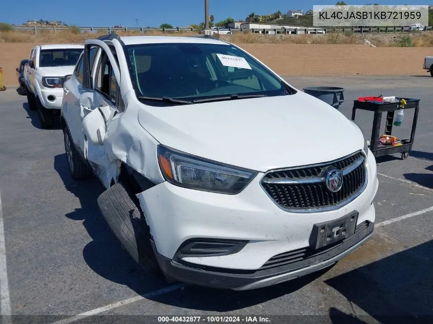 2019 Buick Encore Fwd Preferred VIN: KL4CJASB1KB721959 Lot: 40432877