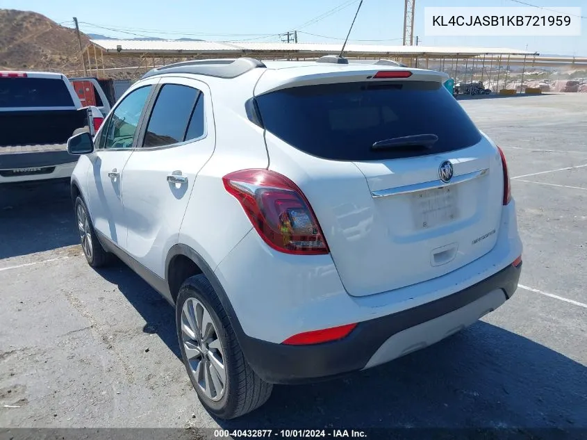 2019 Buick Encore Fwd Preferred VIN: KL4CJASB1KB721959 Lot: 40432877