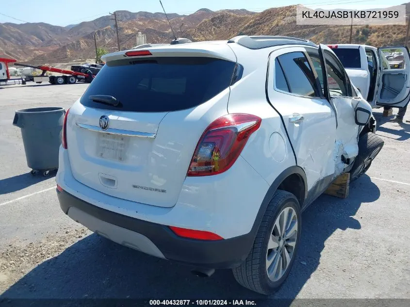 KL4CJASB1KB721959 2019 Buick Encore Fwd Preferred