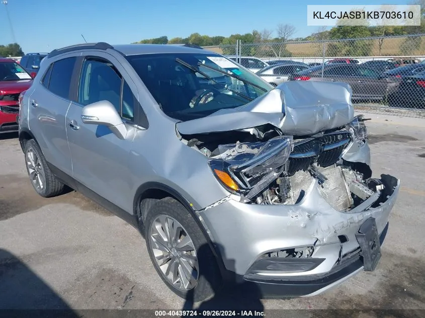 2019 Buick Encore Preferred VIN: KL4CJASB1KB703610 Lot: 40439724