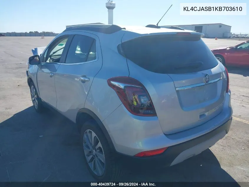 2019 Buick Encore Preferred VIN: KL4CJASB1KB703610 Lot: 40439724