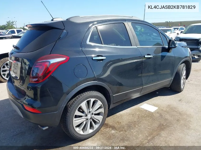 2019 Buick Encore Fwd Preferred VIN: KL4CJASB2KB781829 Lot: 40458233