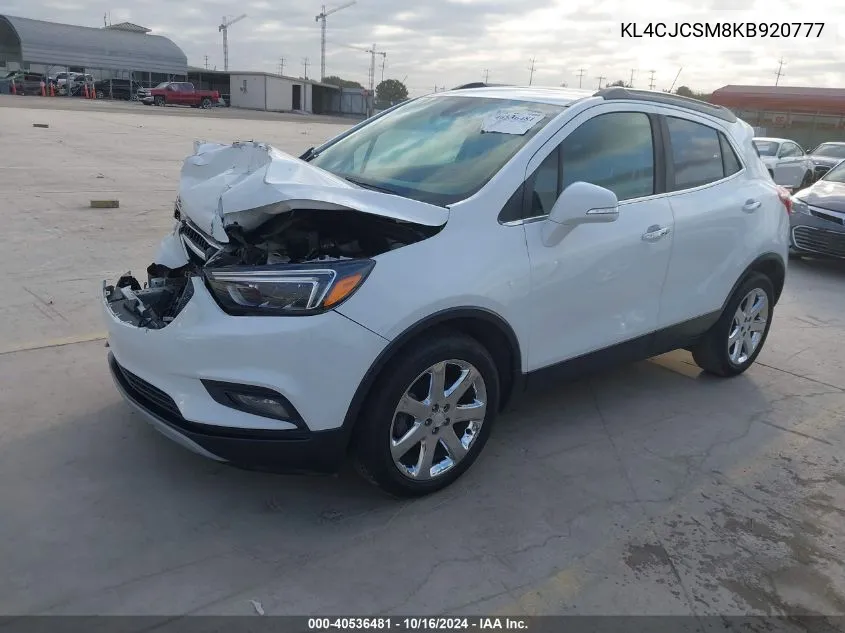 KL4CJCSM8KB920777 2019 Buick Encore Fwd Essence