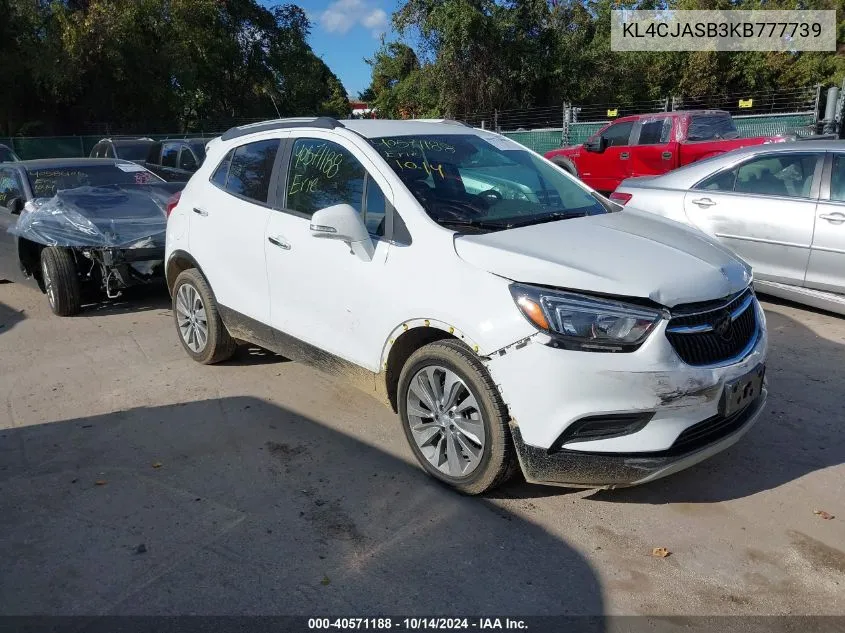 2019 Buick Encore Fwd Preferred VIN: KL4CJASB3KB777739 Lot: 40571188