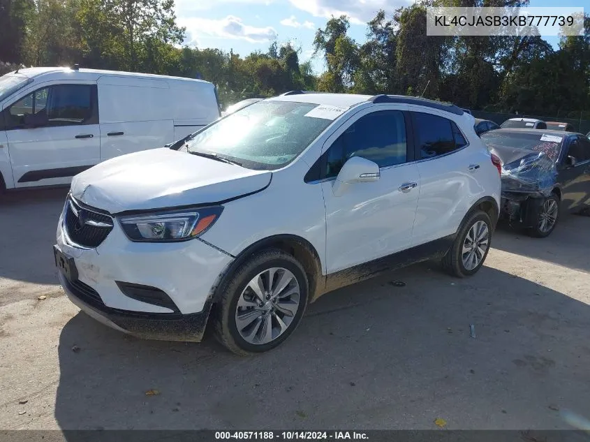 2019 Buick Encore Fwd Preferred VIN: KL4CJASB3KB777739 Lot: 40571188