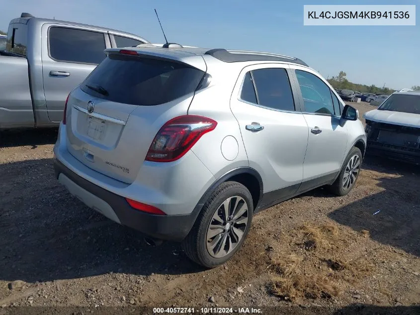 2019 Buick Encore Awd Essence VIN: KL4CJGSM4KB941536 Lot: 40572741