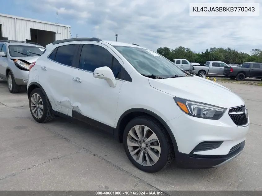 2019 Buick Encore Fwd Preferred VIN: KL4CJASB8KB770043 Lot: 40601000