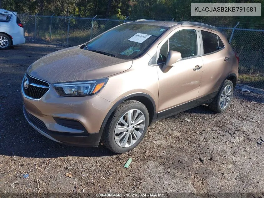 KL4CJASB2KB791681 2019 Buick Encore Fwd Preferred