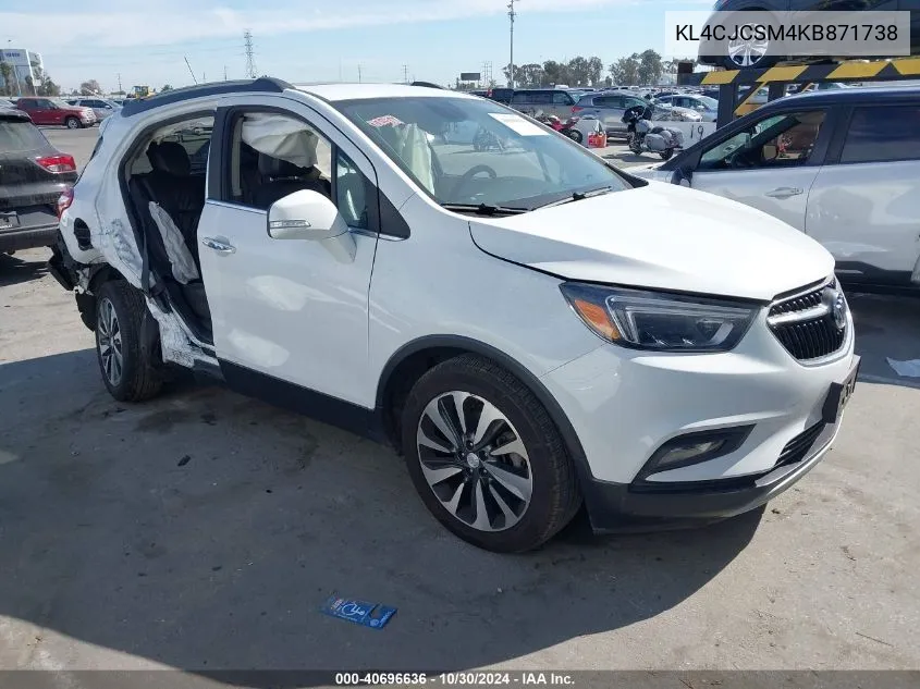 2019 Buick Encore Fwd Essence VIN: KL4CJCSM4KB871738 Lot: 40696636