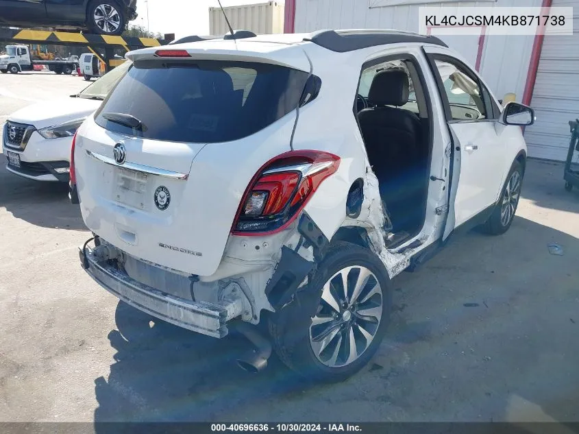 2019 Buick Encore Fwd Essence VIN: KL4CJCSM4KB871738 Lot: 40696636