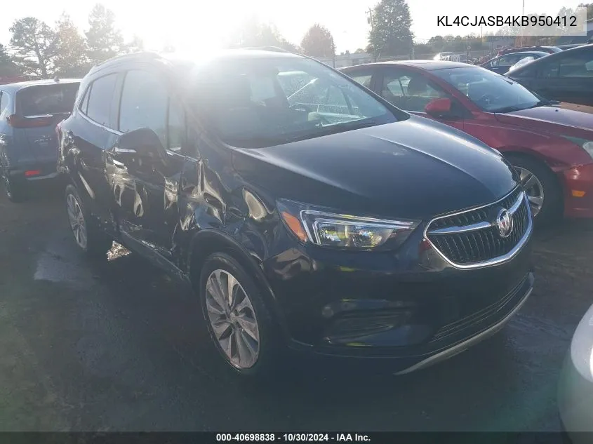 2019 Buick Encore Fwd Preferred VIN: KL4CJASB4KB950412 Lot: 40698838