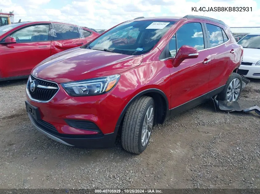 2019 Buick Encore Preferred VIN: KL4CJASB8KB832931 Lot: 40705929