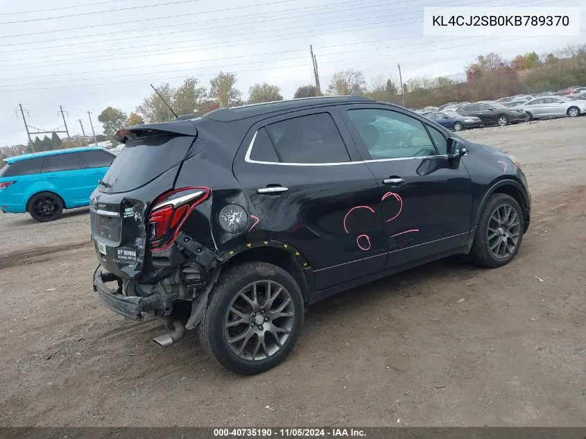 KL4CJ2SB0KB789370 2019 Buick Encore Awd Sport Touring