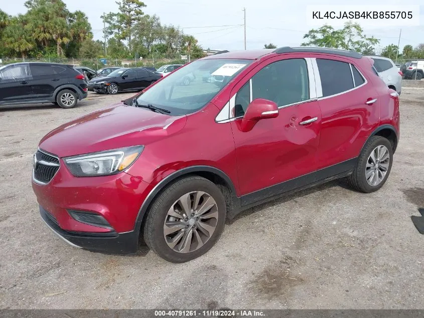 2019 Buick Encore Fwd Preferred VIN: KL4CJASB4KB855705 Lot: 40791261