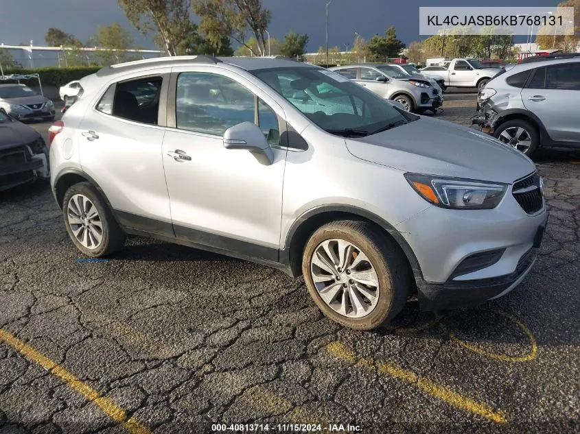 2019 Buick Encore Fwd Preferred VIN: KL4CJASB6KB768131 Lot: 40813714